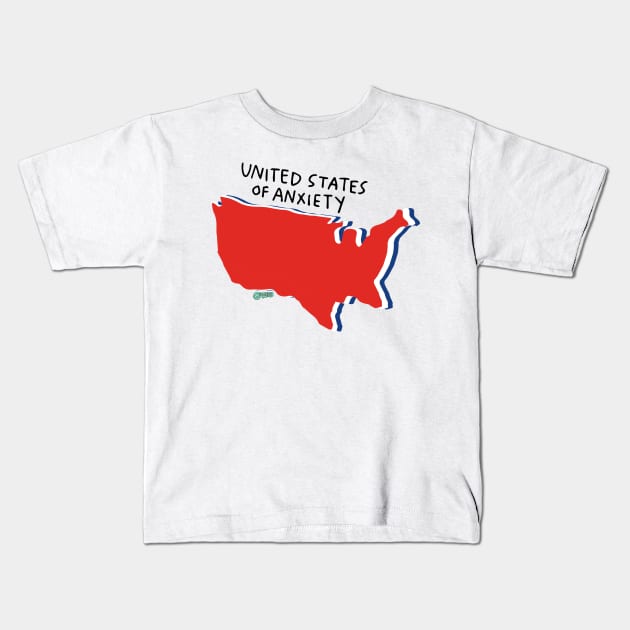 united states of anxiety Kids T-Shirt by GRIPLESS